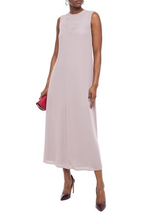 Valentino Silk-georgette Midi Dress In Lilac