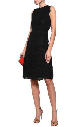VALENTINO BRODERIE ANGLAISE WOOL AND SILK-BLEND DRESS,3074457345622319983