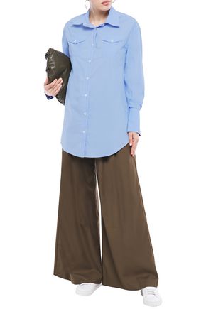 Anna Quan Ralph Cotton-poplin Shirt In Blue
