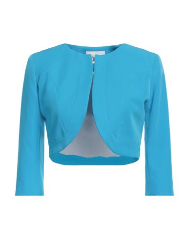 Fly Girl Woman Blazer Azure Size 10 Polyester, Elastane In Blue