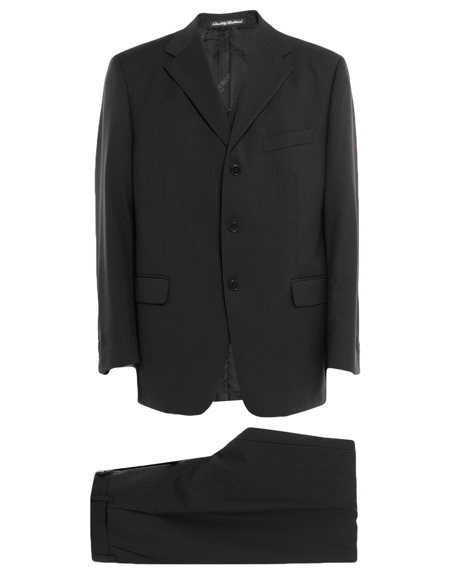 《セール開催中》LUCIANO SOPRANI メンズ スーツ ブラック 52 バージンウール 100%