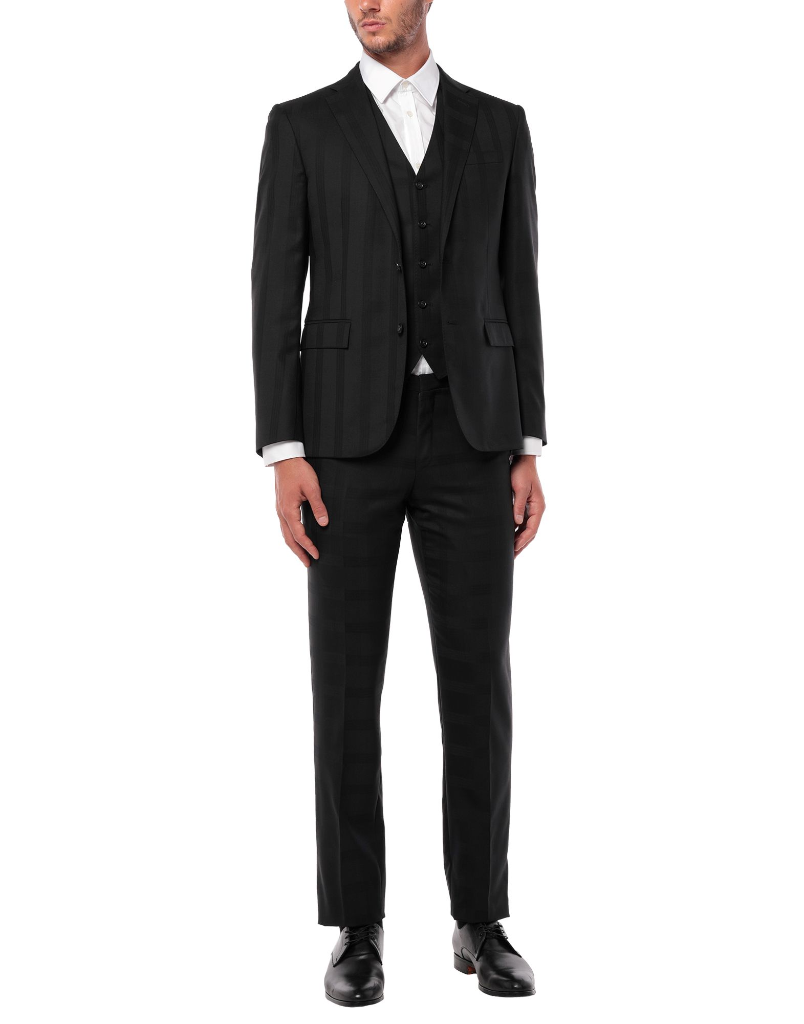 《セール開催中》CC COLLECTION CORNELIANI メンズ スーツ ブラック 50 毛（ピュアバージンウール / ウールマーク付き） 100%