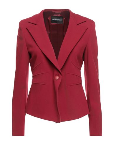 Emporio Armani Woman Blazer Brick Red Size 4 Viscose, Virgin Wool, Elastane