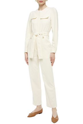 Click to view more detailed imagery on our partner's website Iris & Ink Imani Belted Cotton-drill Jumpsuit In Beige