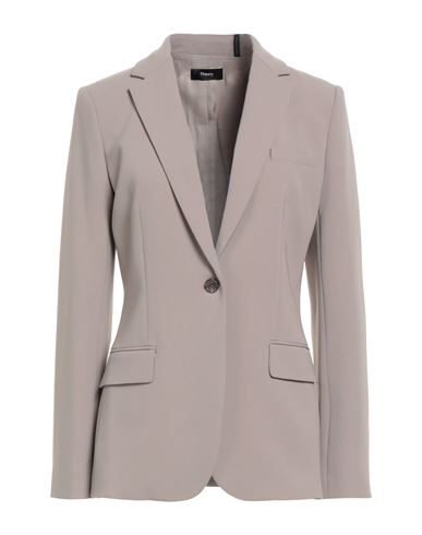 Theory Woman Blazer Light Brown Size 4 Triacetate, Polyester In Sand
