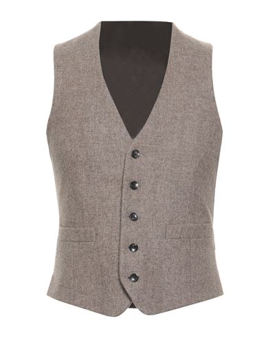 Lardini Man Tailored Vest Beige Size 34 Wool In Brown