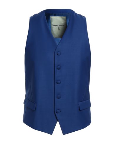 Patrizia Pepe Man Vest Bright Blue Size 38 Polyester, Virgin Wool, Elastane