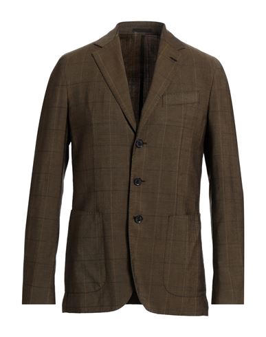 Man Blazer Charcoal Size 42 Linen, Cotton, Elastane