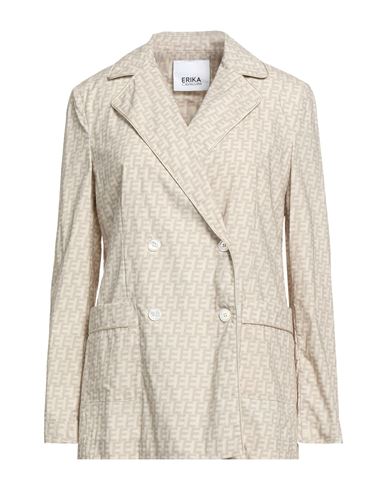 Erika Cavallini Woman Suit Jacket Beige Size 2 Cotton