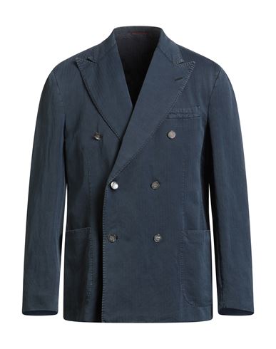 The Gigi Man Blazer Navy Size 44 Cotton, Linen In Blue