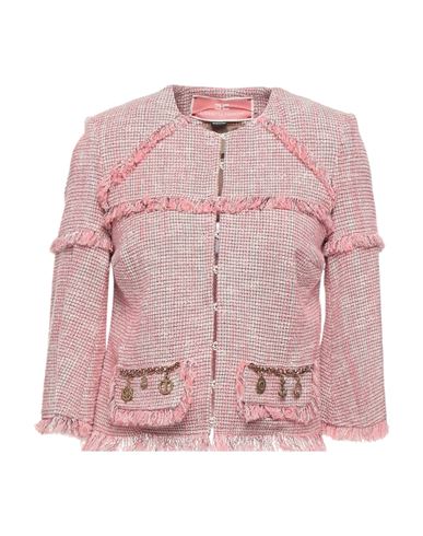 Elisabetta Franchi Woman Blazer Pink Size 6 Cotton, Acrylic, Polyester