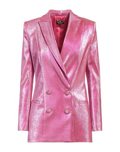 Elisabetta Franchi Woman Blazer Fuchsia Size 6 Cotton, Metal, Polyester In Pink
