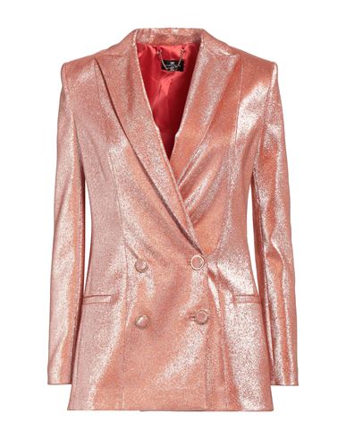 Elisabetta Franchi Woman Blazer Orange Size 6 Cotton, Metal, Polyester