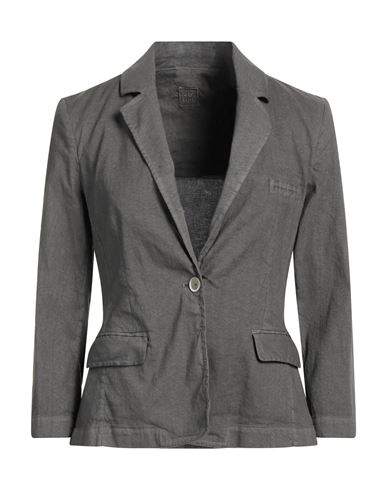 120% Lino Woman Suit Jacket Grey Size 2 Linen, Cotton, Elastane