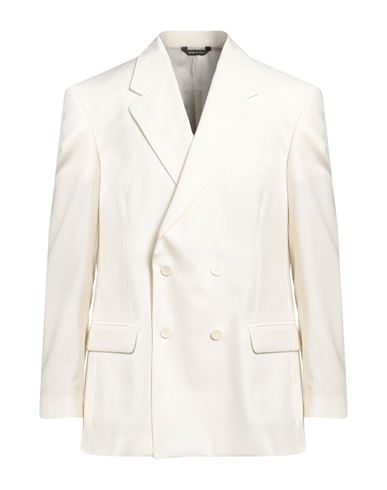 Paura Man Suit Jacket Ivory Size 40 Virgin Wool In White