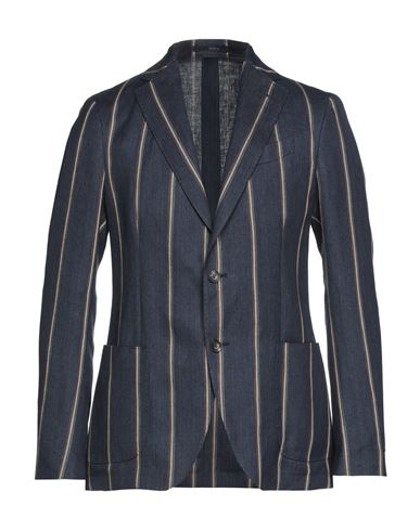 Lardini Man Suit Jacket Midnight Blue Size 42 Linen