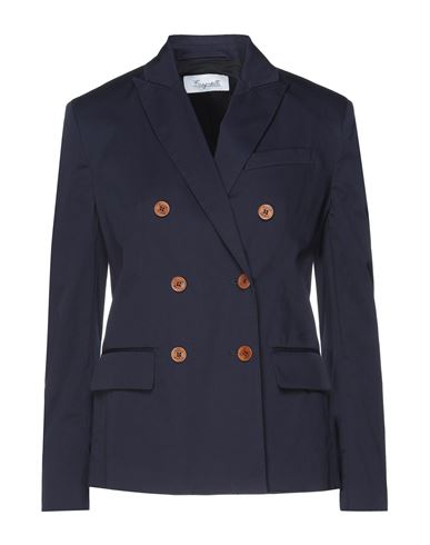 Brag-wette Woman Suit Jacket Midnight Blue Size 4 Cotton, Elastane