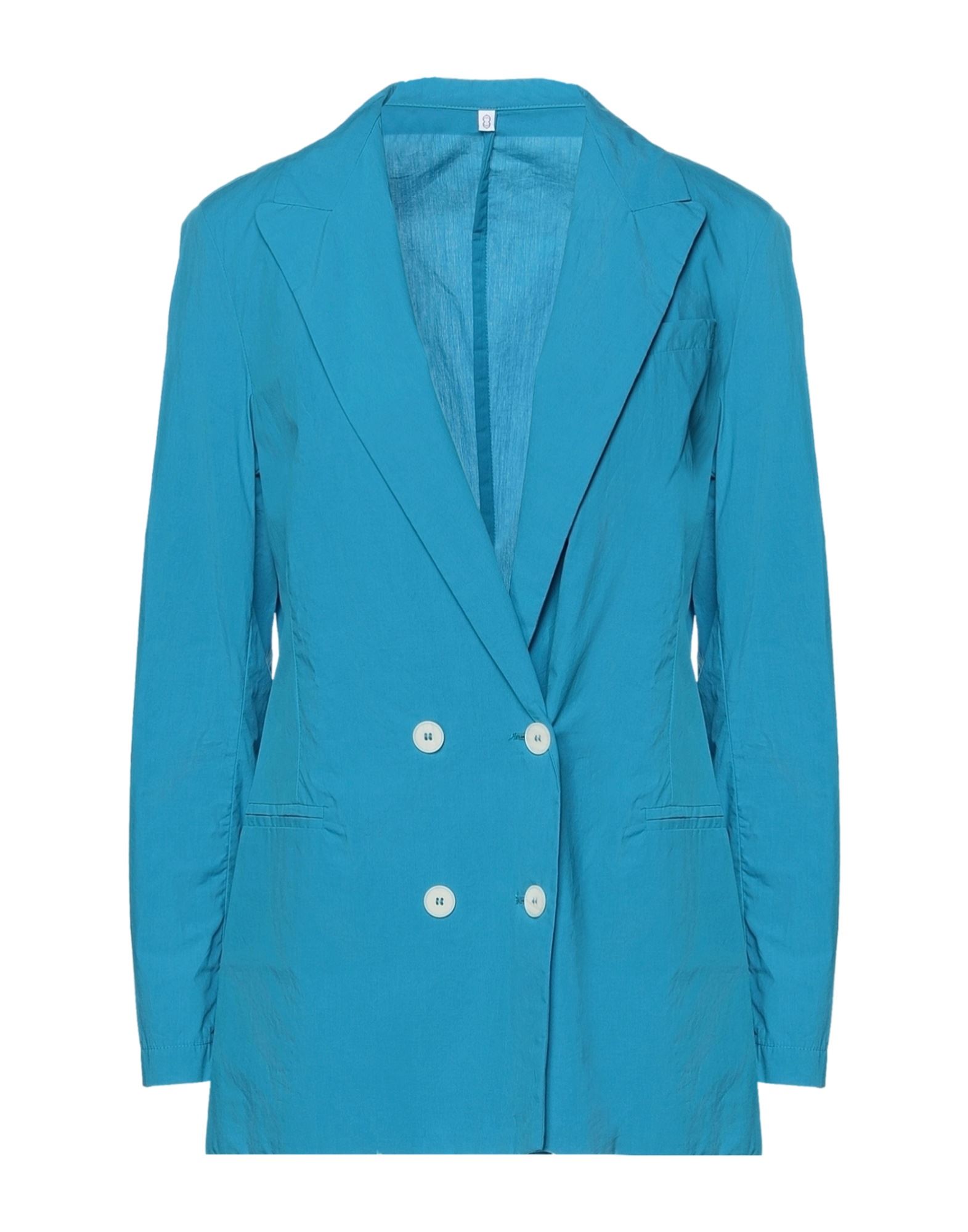 Ottod'ame Woman Suit Jacket Azure Size 2 Cotton In Blue