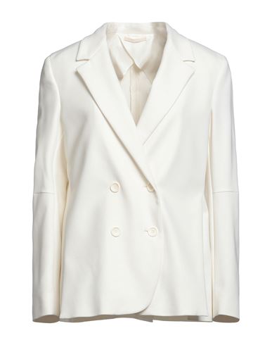Seventy Sergio Tegon Woman Blazer Ivory Size 8 Cotton, Polyamide, Elastane In White
