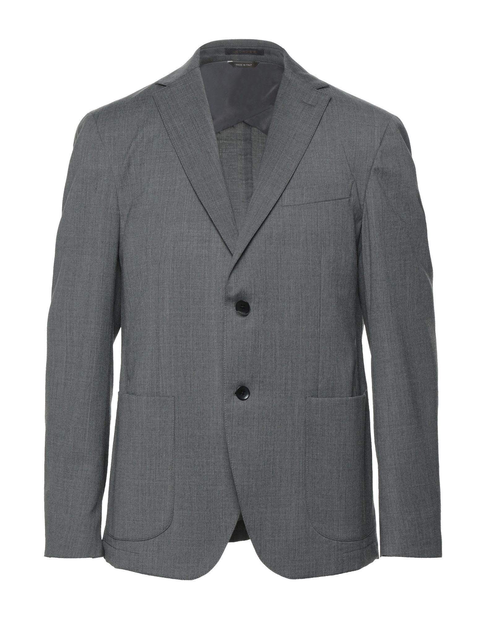 Jeordie's Man Blazer Grey Size 44 Polyester, Merino Wool, Elastane