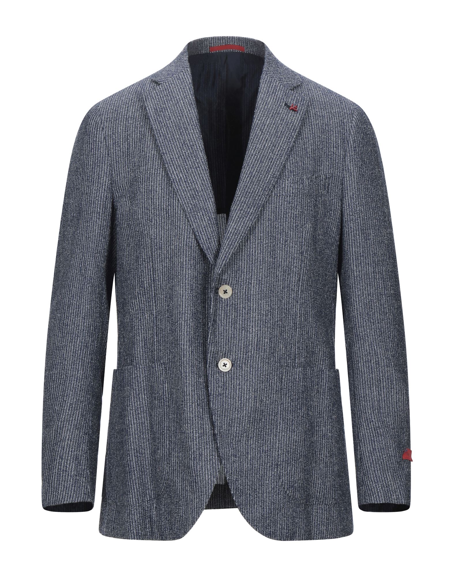 《セール開催中》ISAIA メンズ テーラードジャケット ダークブルー 52 ウール 51% / コットン 30% / ナイロン 19%