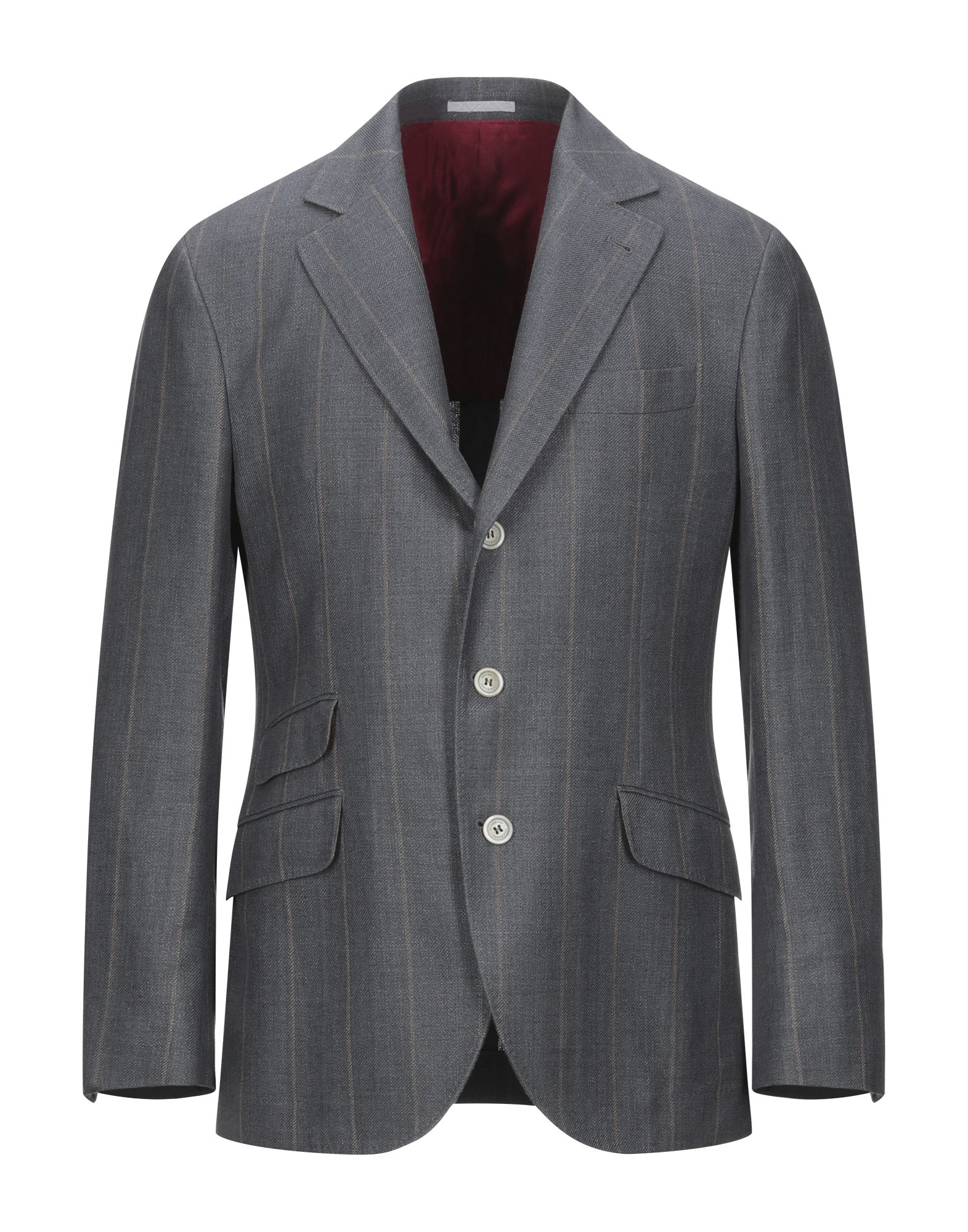 《セール開催中》BRUNELLO CUCINELLI メンズ テーラードジャケット 鉛色 48 リネン 45% / ウール 42% / シルク 13%