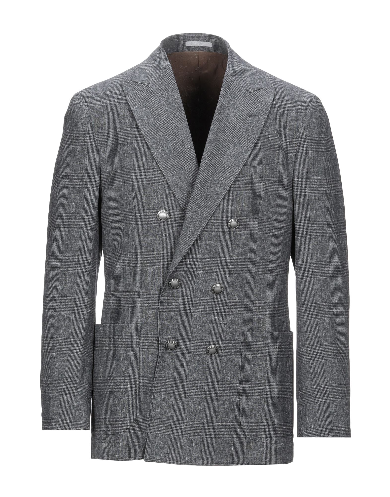 《セール開催中》BRUNELLO CUCINELLI メンズ テーラードジャケット 鉛色 50 ウール 71% / リネン 27% / ポリウレタン 2%