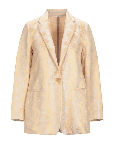 Forte Forte Forte_forte Woman Blazer Apricot Size 1 Viscose, Polyester, Linen, Metallic Polyester In Orange