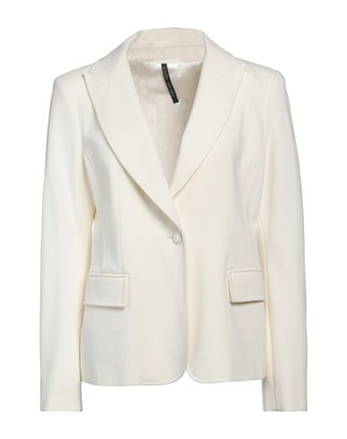 Plein Sud Woman Suit Jacket Ivory Size 10 Viscose, Polyamide, Elastane In White