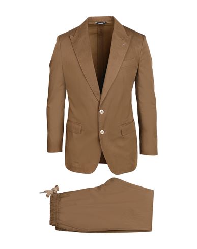 Dolce & Gabbana Man Suit Brown Size 40 Cotton, Silk