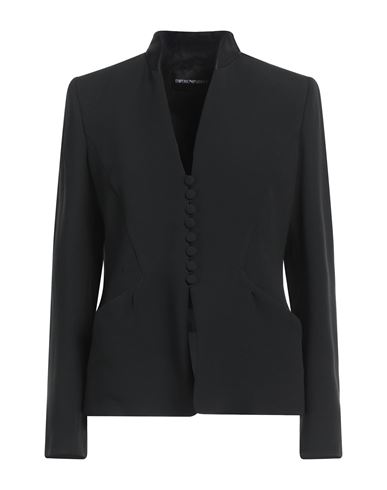 Emporio Armani Woman Blazer Black Size 10 Viscose, Acetate, Elastane, Polyester