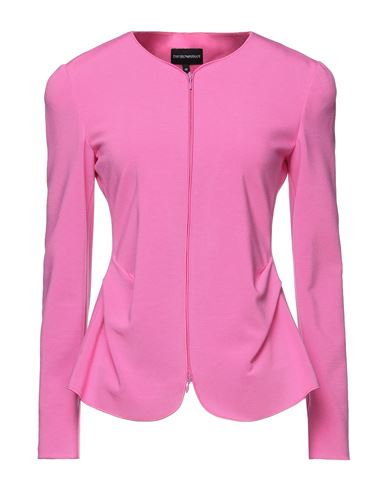 Emporio Armani Woman Blazer Fuchsia Size 6 Viscose, Polyamide, Elastane, Polyester In Pink