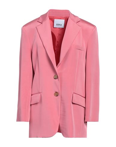 Erika Cavallini Woman Blazer Fuchsia Size 10 Silk, Elastane, Polyester In Pink