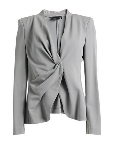 Emporio Armani Woman Blazer Light Grey Size 8 Viscose, Polyamide, Elastane