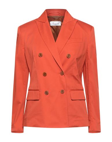 Brag-wette Woman Suit Jacket Orange Size 8 Cotton, Elastane
