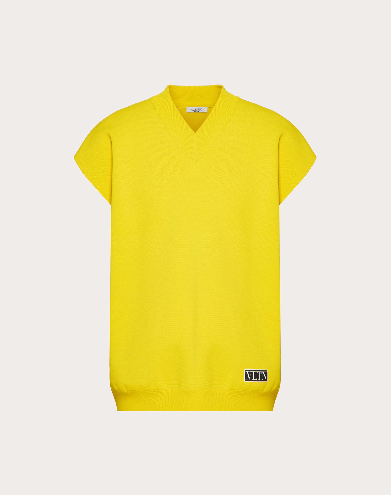 Valentino Uomo V-neck Vest With Vltn Tag In Yellow