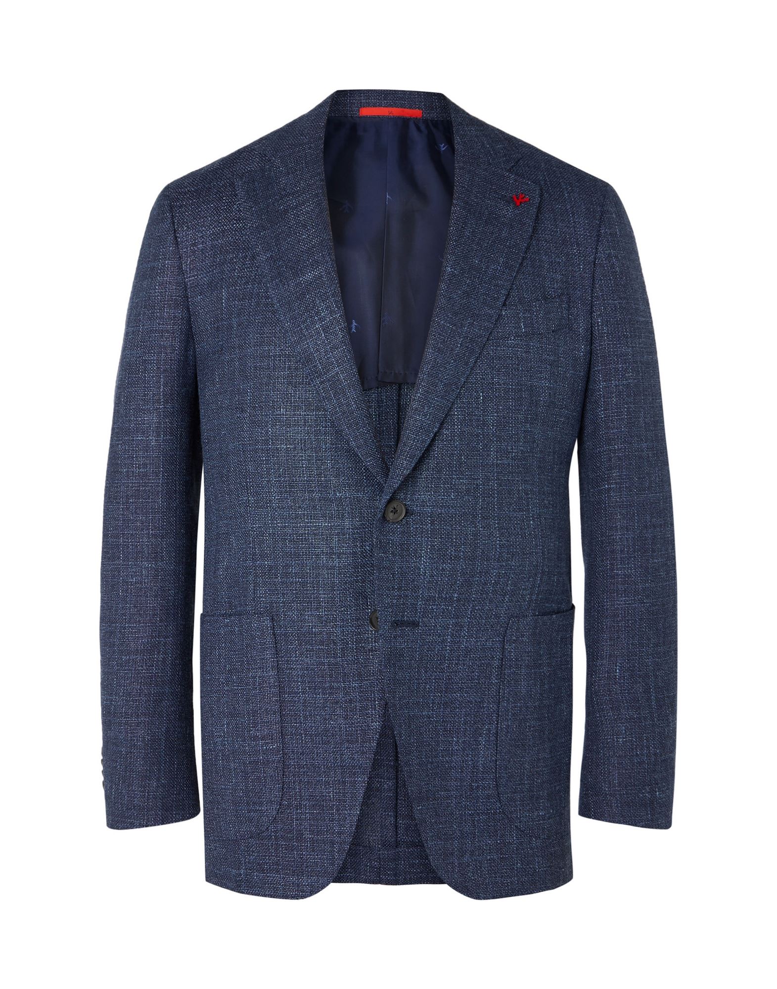 《セール開催中》ISAIA メンズ テーラードジャケット ダークブルー 56 ウール 77% / シルク 12% / リネン 11%