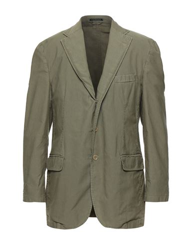 Lubiam Man Suit Jacket Military Green Size 44 Cotton