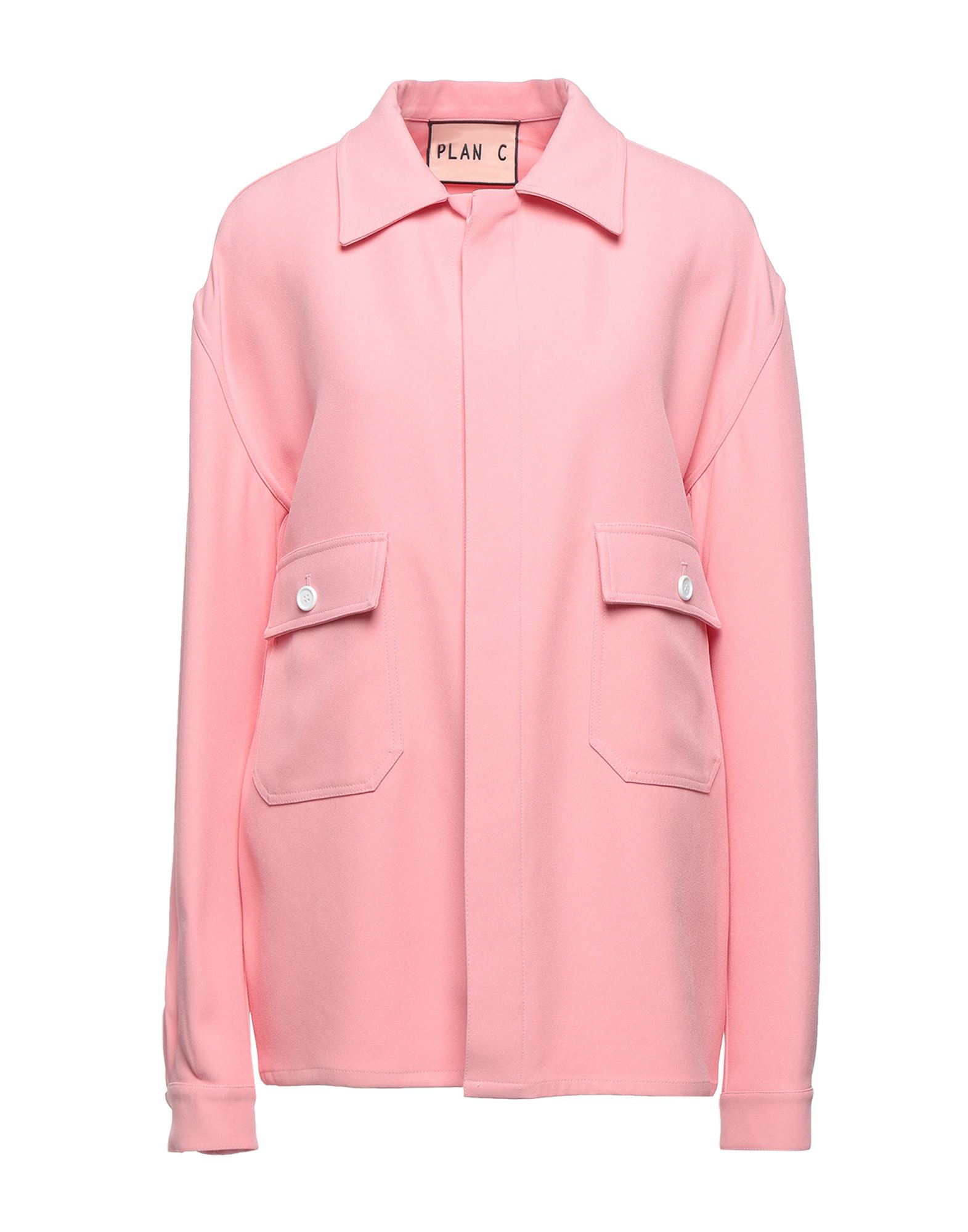 Plan C Oversized Shirt Jacket In Pink