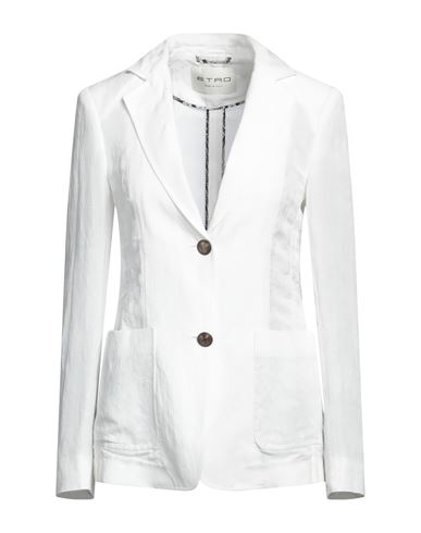 Etro Woman Blazer White Size 8 Linen, Viscose