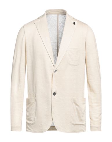 Gran Sasso Man Suit Jacket Beige Size 40 Linen