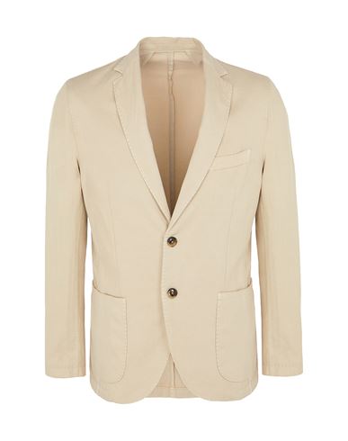 Man Blazer Beige Size 40 Cotton, Linen, Elastane