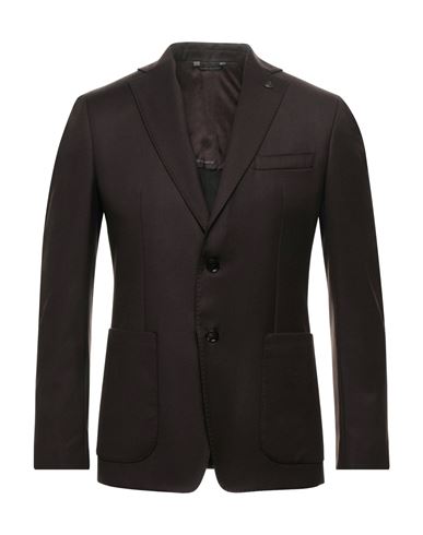 Alessandro Dell'acqua Man Suit Jacket Dark Brown Size 36 Polyester, Viscose, Elastane