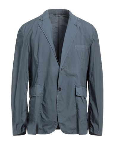 Aspesi Man Suit Jacket Slate Blue Size Xxl Cotton