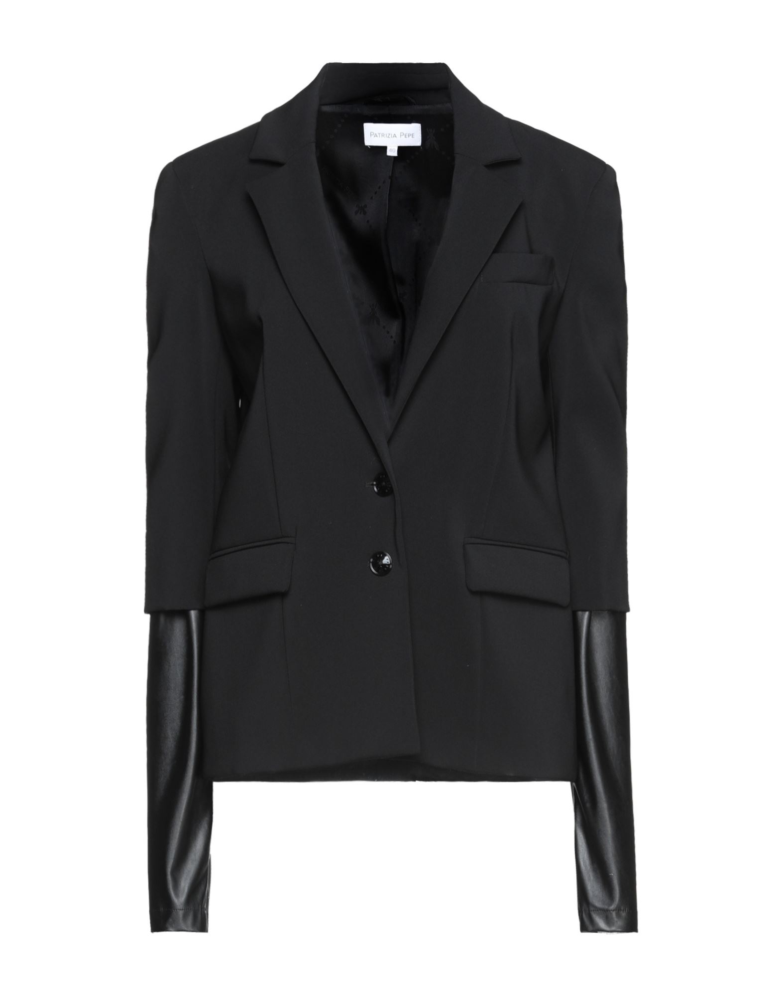 Shop Patrizia Pepe Woman Blazer Black Size 8 Polyester, Elastane, Polyurethane