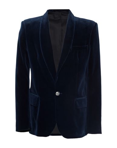 Balmain Man Suit Jacket Midnight Blue Size 40 Cotton