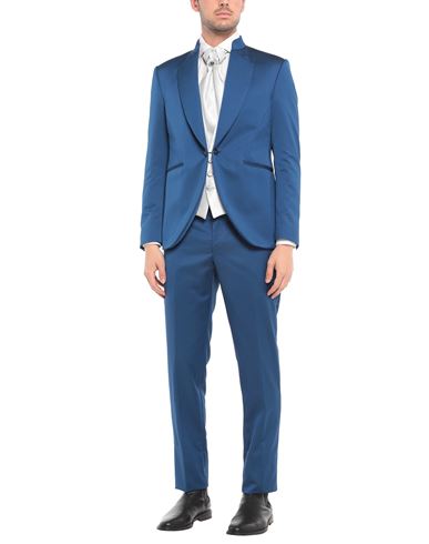 Man Suit Blue Size 48 Polyester, Viscose, Cotton, Modal