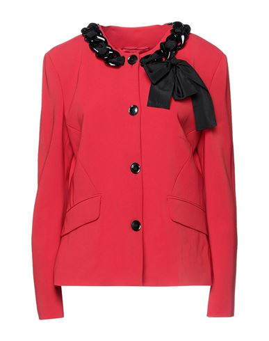 Boutique Moschino Woman Blazer Red Size 14 Triacetate, Polyester