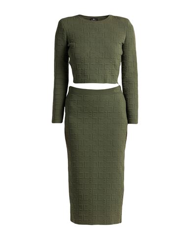 Elisabetta Franchi Woman Co-ord Military Green Size 8 Viscose, Polypropylene, Polyester In Green