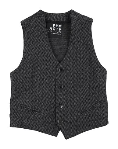 Paolo Pecora Babies'  Toddler Boy Tailored Vest Black Size 6 Cotton, Polyester, Elastane